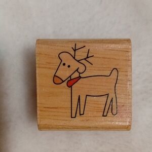 Reindeer Design Wooden Stamp